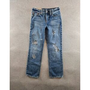 Polo Ralph Lauren Straight Jeans Youth‎ Boys Size 10 Whiskers Distressed Cotton